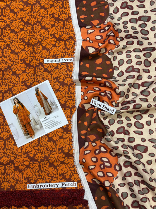 Unstitched - Khaddar 3pc Printed Suit