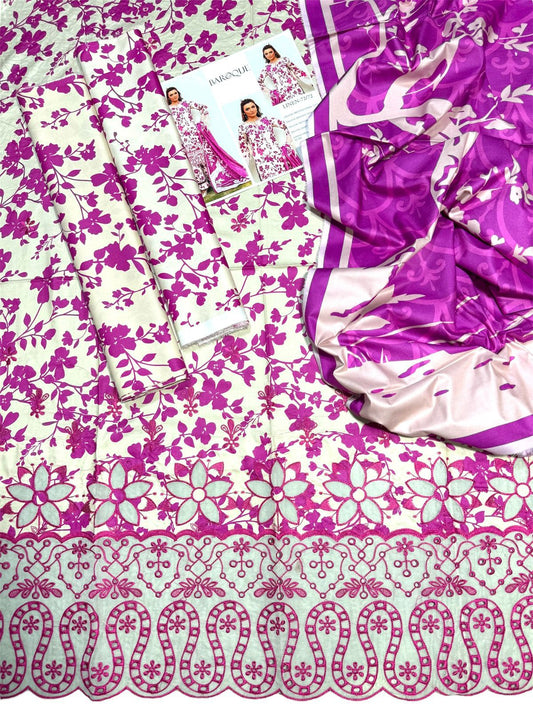 Unstitched - Linen 3pc Embroidered Suit
