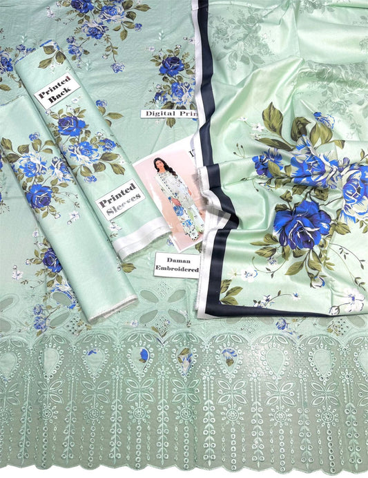 Unstitched - Linen 3pc Embroidered Suit