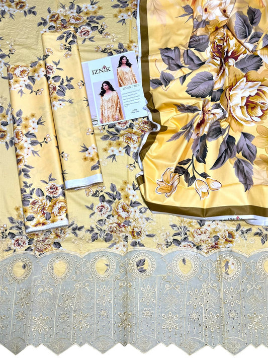 Unstitched - Linen 3pc Embroidered Suit