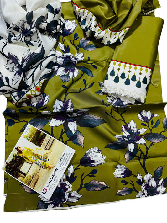 Unstitched - Silk 3pc Printed Suit