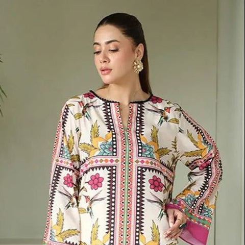 Unstitched - Silk 3pc Printed Suit