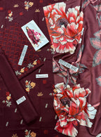 Unstitched - Dhanak 3pc Embroidered Suit