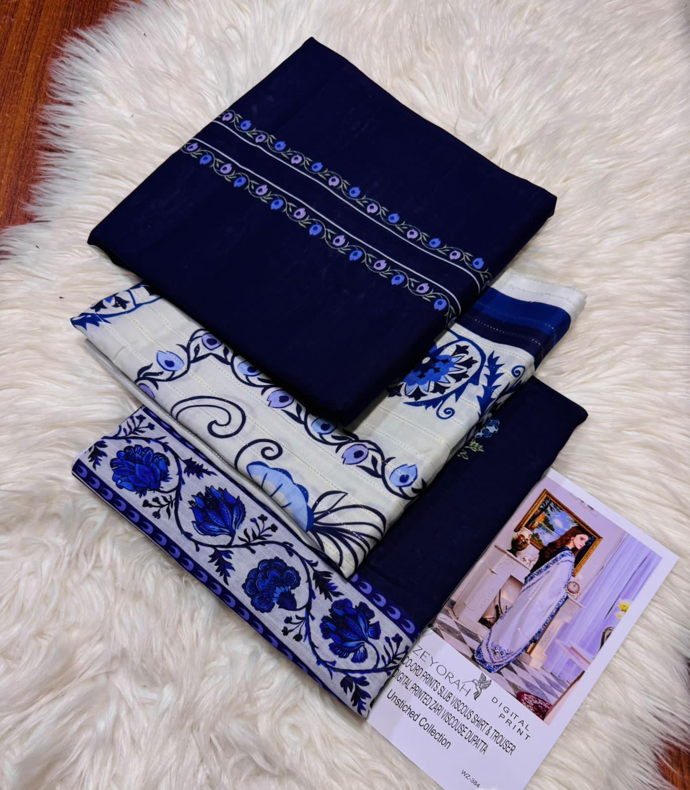 Unstitched - Doriya Viscous 3pc Printed Suit