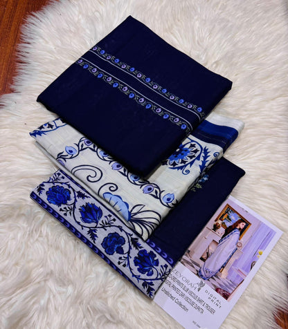 Unstitched - Doriya Viscous 3pc Printed Suit