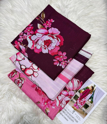 Unstitched - Doriya Viscous 3pc Printed Suit