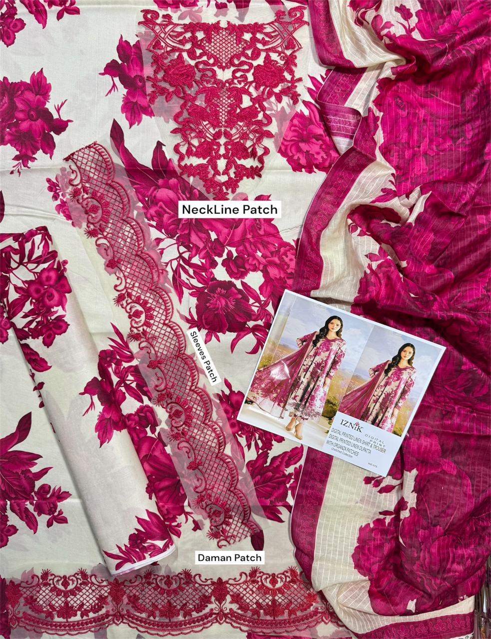 Unstitched - Doriya Linen 3pc Embroidered Suit