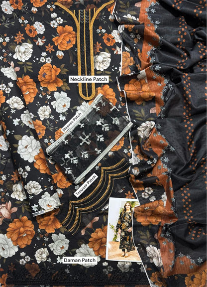 Unstitched - Doriya Linen 3pc Embroidered Suit