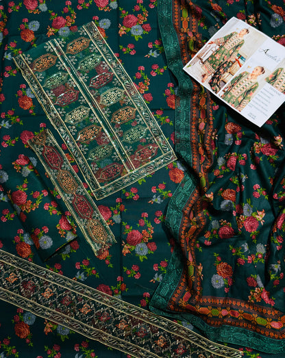 Unstitched - Dhanak 3pc Embroidered Suit