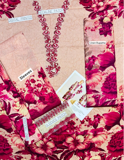 Unstitched - Doriya Linen 3pc Embroidered Suit