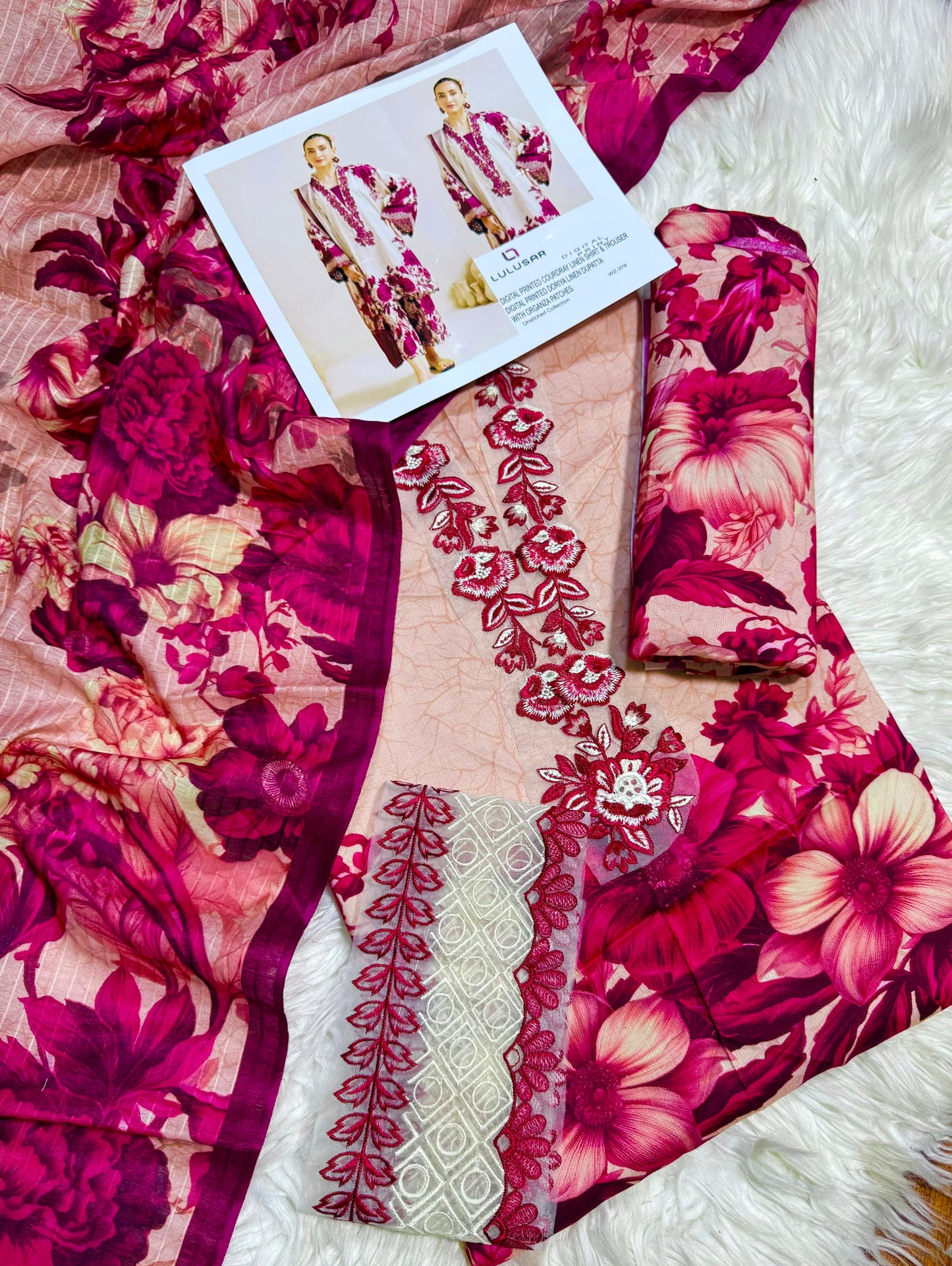 Unstitched - Doriya Linen 3pc Embroidered Suit