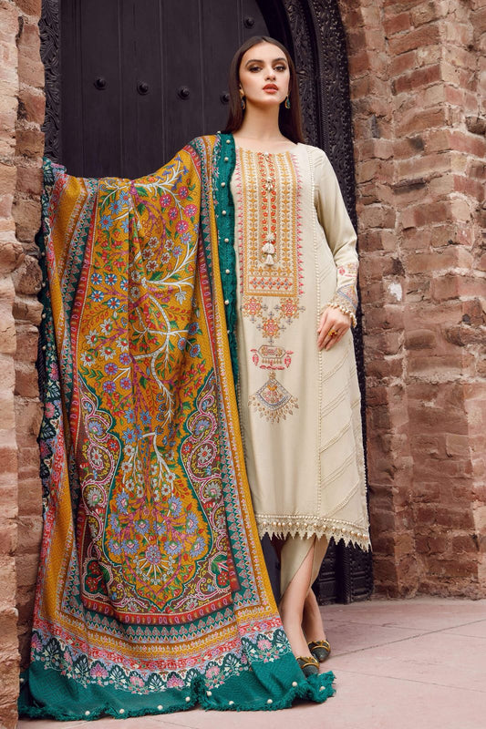 Unstitched - Dhanak 3pc Embroidered Suit