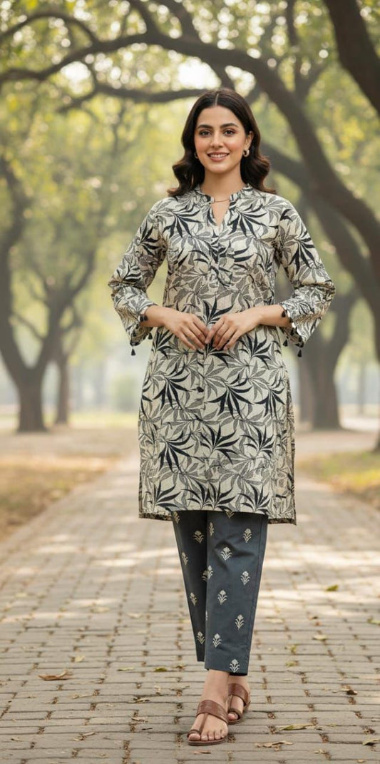 Unstitched - Doriya Linen 2pc Printed Suit
