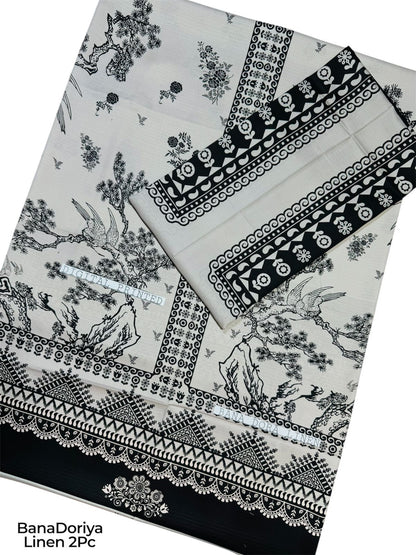 Unstitched - Doriya Linen 2pc Printed Suit