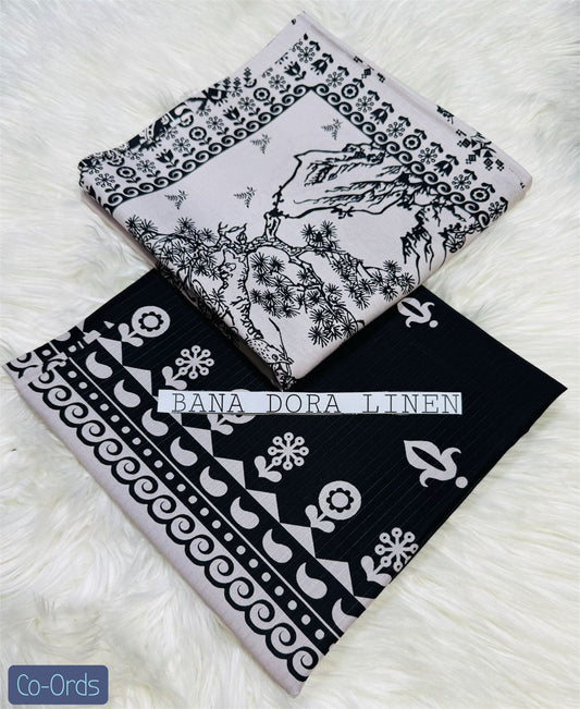 Unstitched - Doriya Linen 2pc Printed Suit