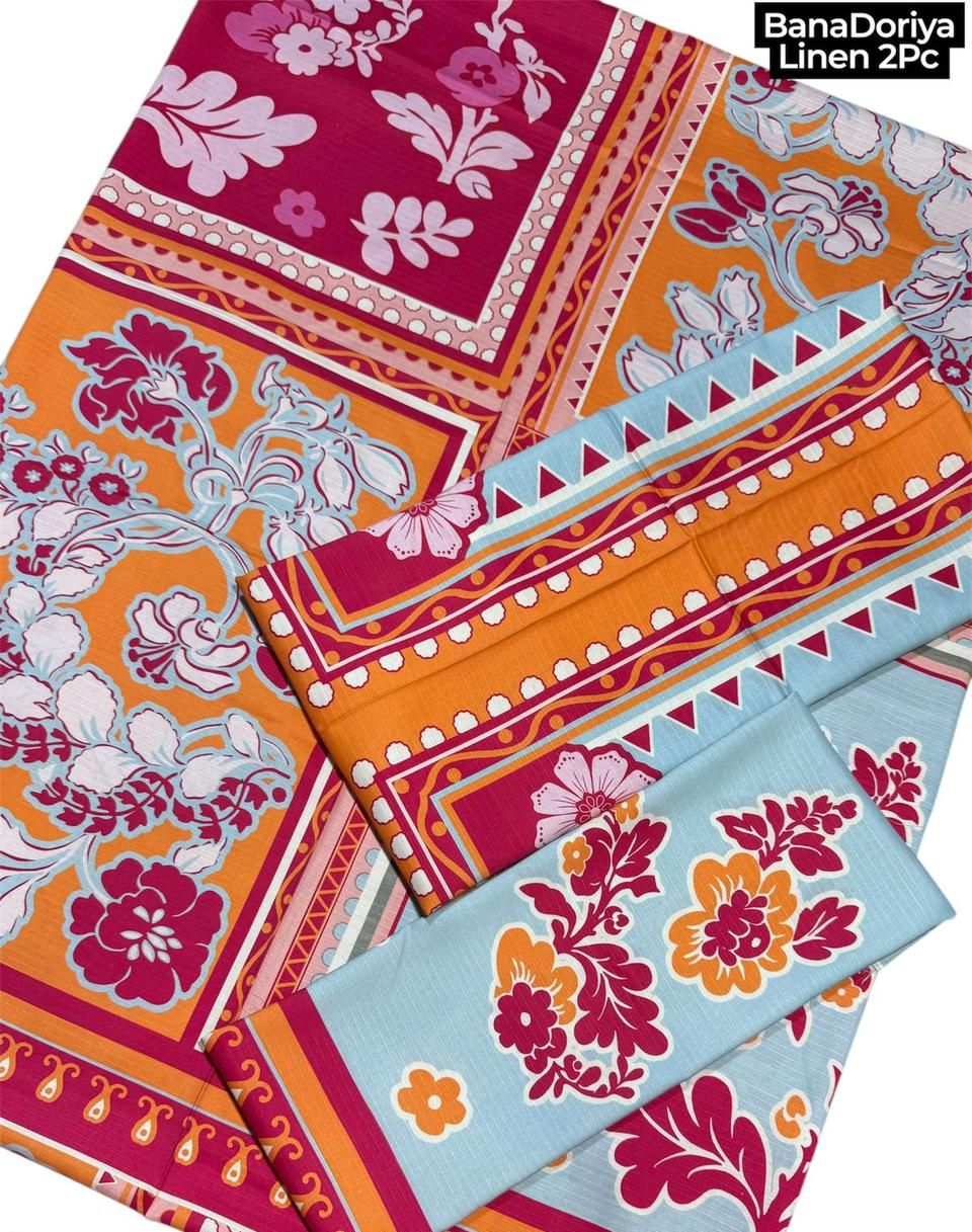 Unstitched - Doriya Linen 2pc Printed Suit