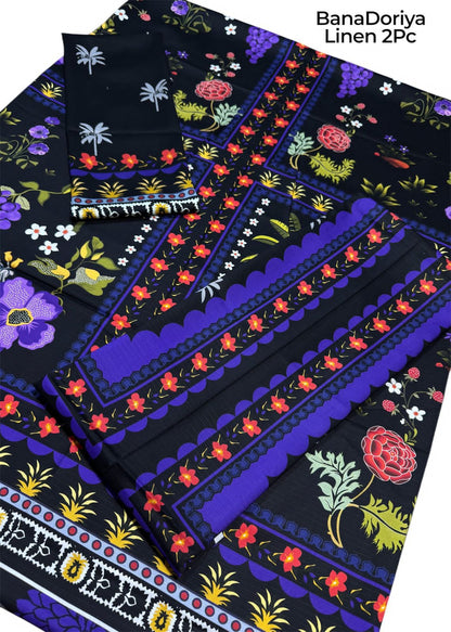 Unstitched - Doriya Linen 2pc Printed Suit