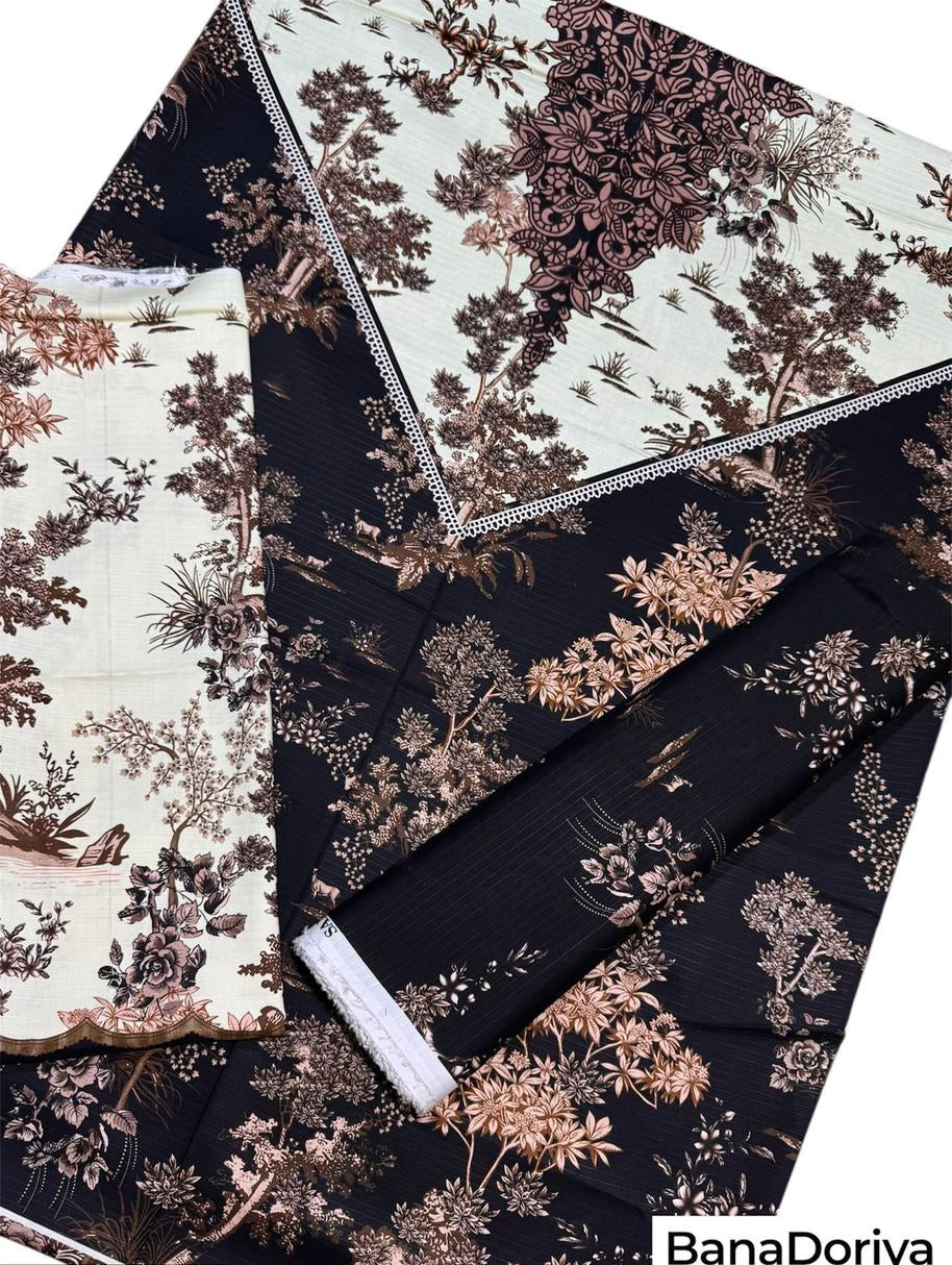 Unstitched - Doriya Linen 2pc Printed Suit