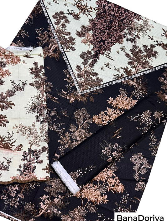 Unstitched - Doriya Linen 2pc Printed Suit