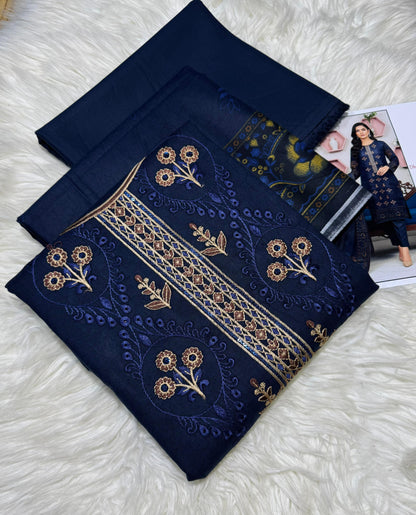 Unstitched - Dhanak 3pc Embroidered Suit