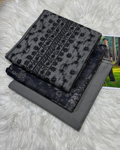 Unstitched - Dhanak 3pc Embroidered Suit