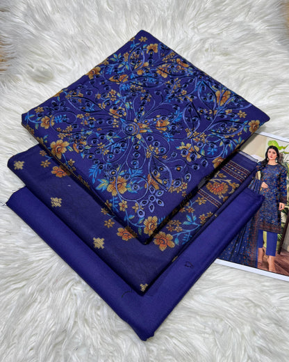 Unstitched - Dhanak 3pc Embroidered Suit