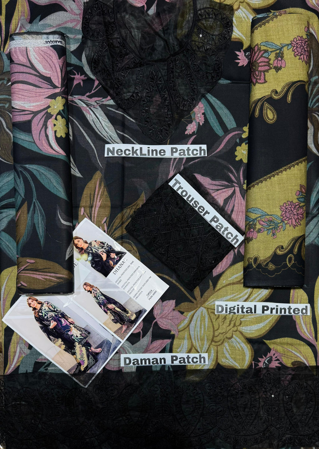 Unstitched - Dhanak 3pc Embroidered Suit