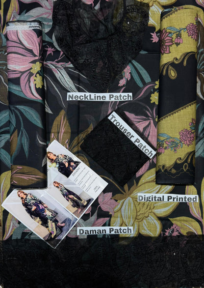 Unstitched - Dhanak 3pc Embroidered Suit