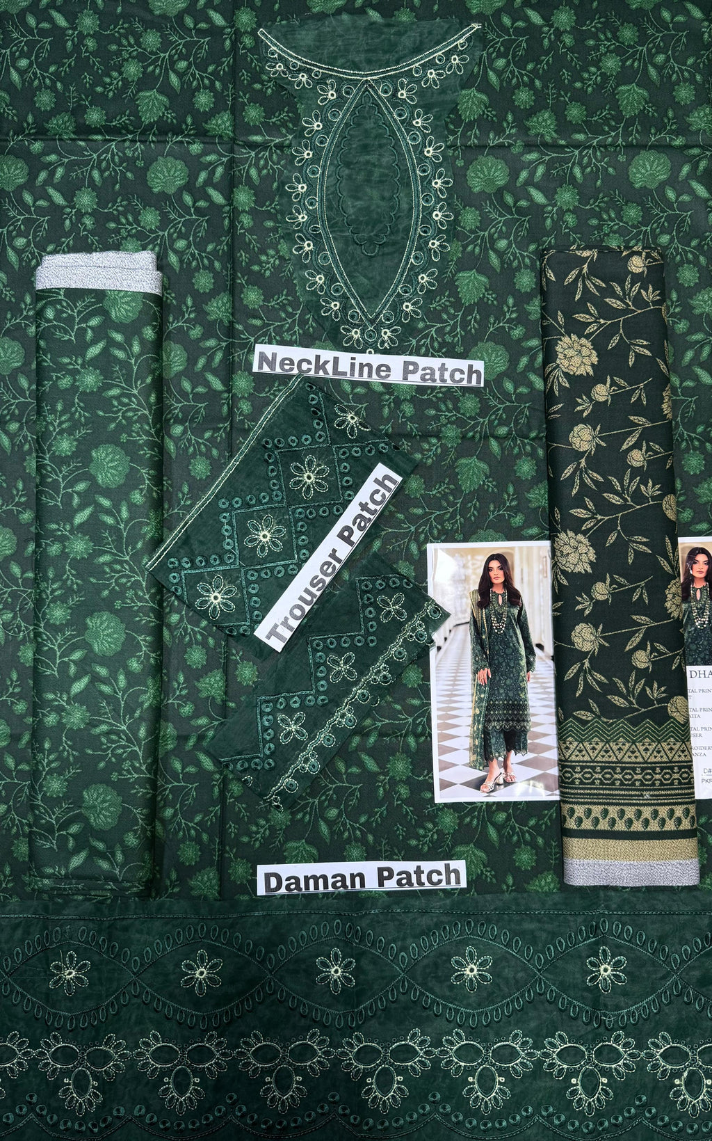 Unstitched - Dhanak 3pc Embroidered Suit
