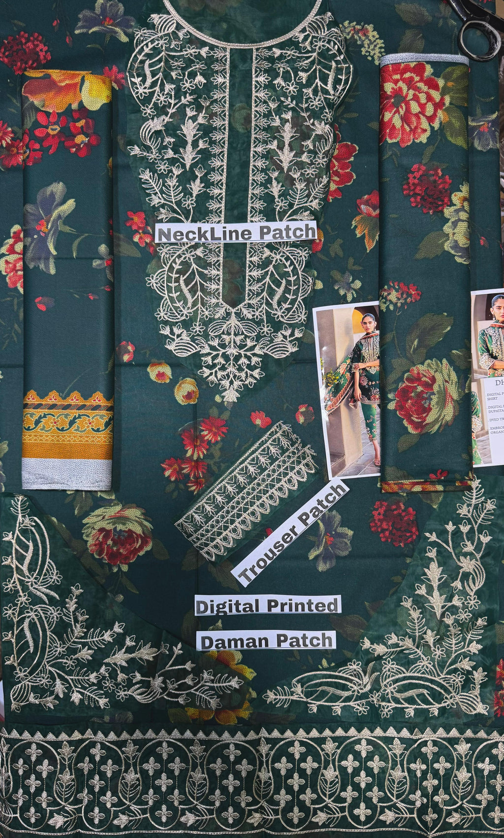 Unstitched - Dhanak 3pc Embroidered Suit