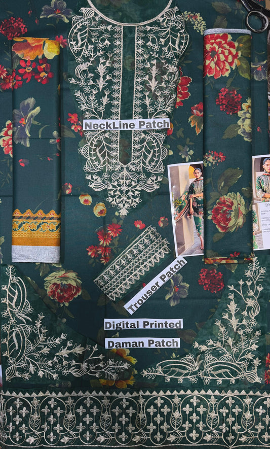 Unstitched - Dhanak 3pc Embroidered Suit