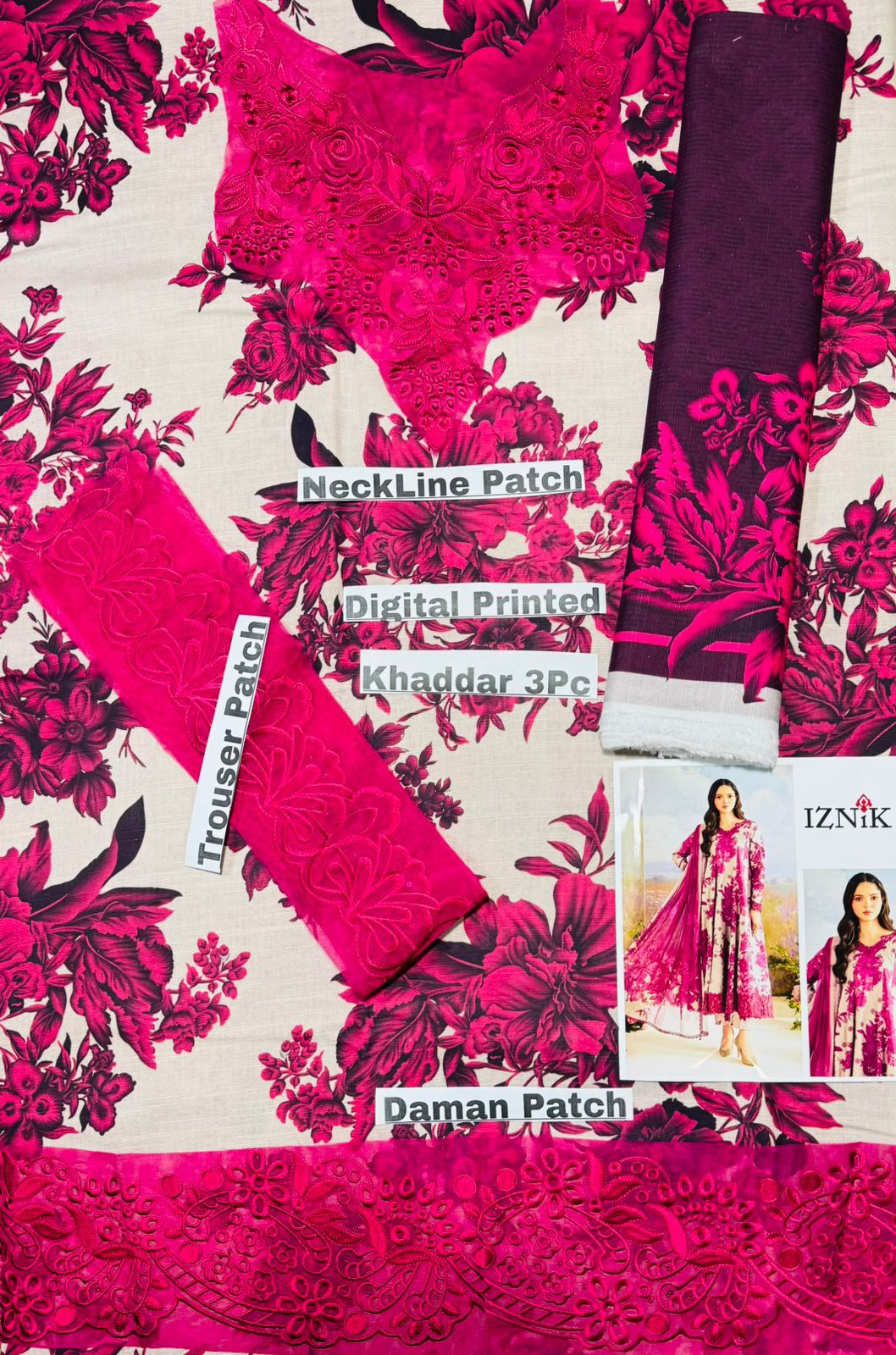 Unstitched - Khaddar 3pc Printed Suit