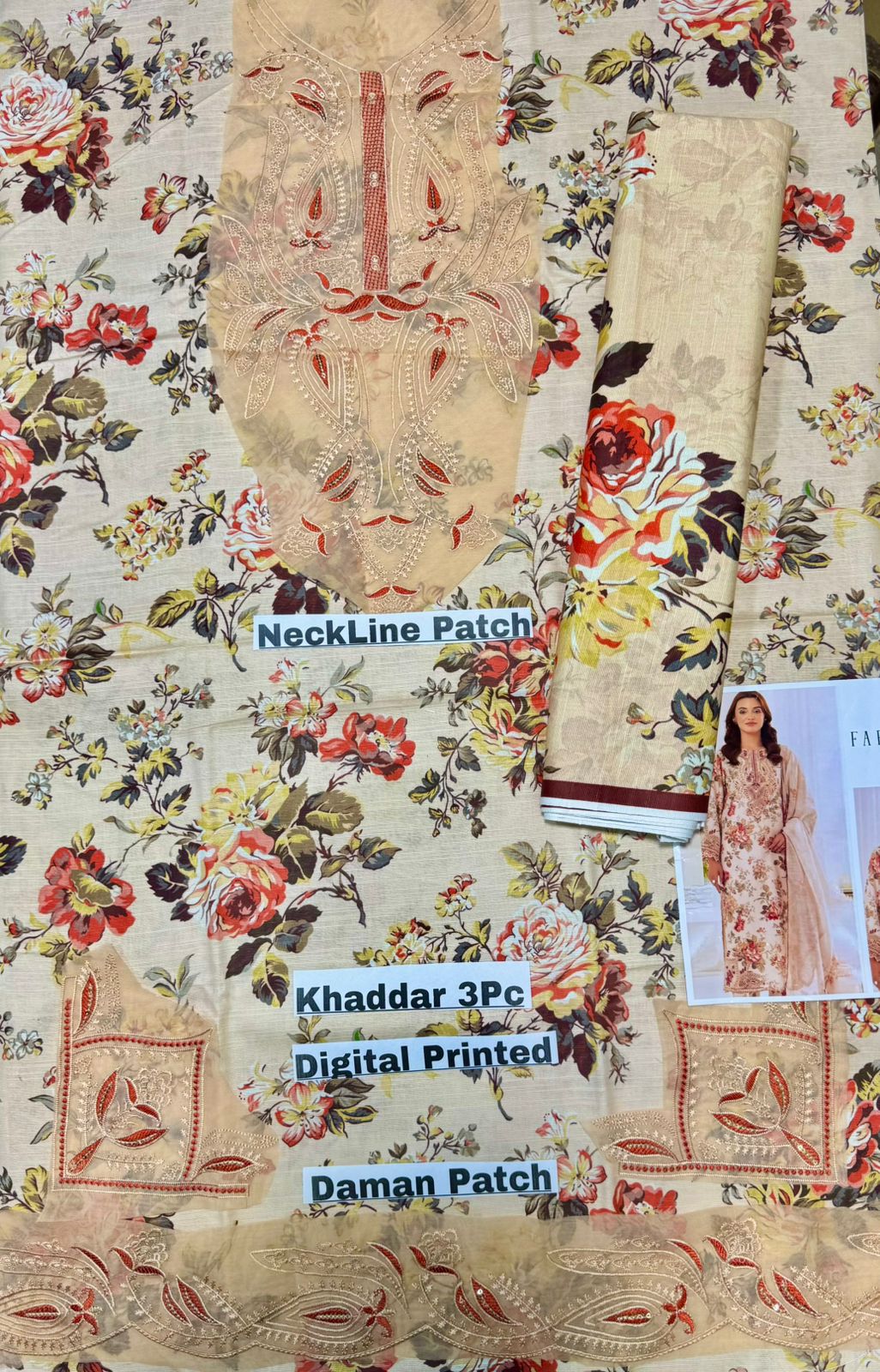 Unstitched - Khaddar 3pc Printed Suit