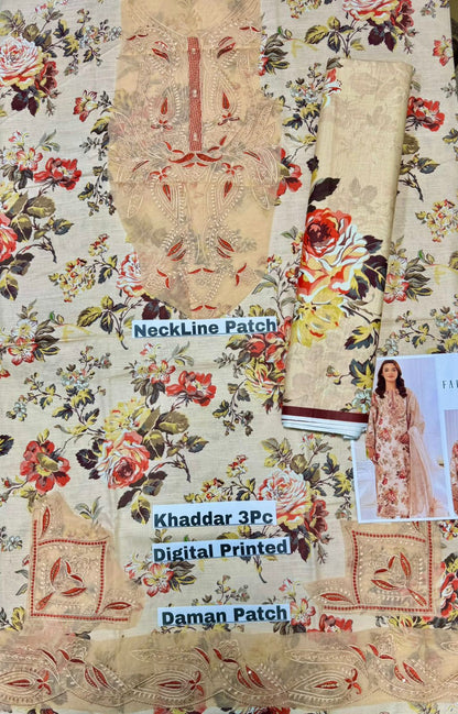 Unstitched - Khaddar 3pc Printed Suit