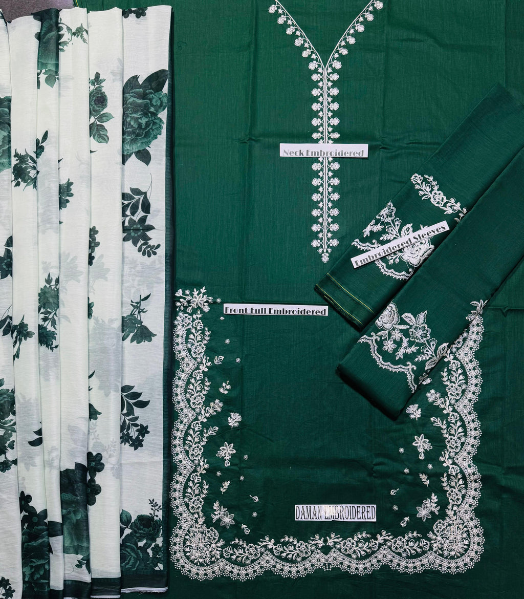 Zara - Premium Unstitched - Embroidered Lawn 3pc Suit