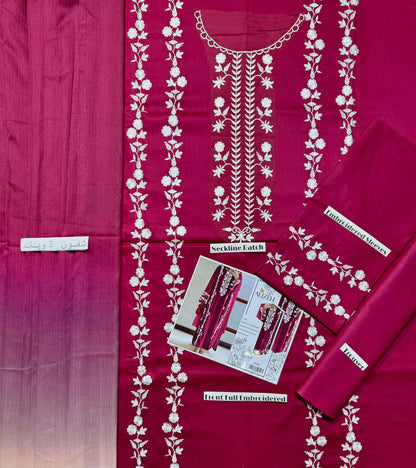 Alizeh - Premium Unstitched - Embroidered Lawn 3pc Suit