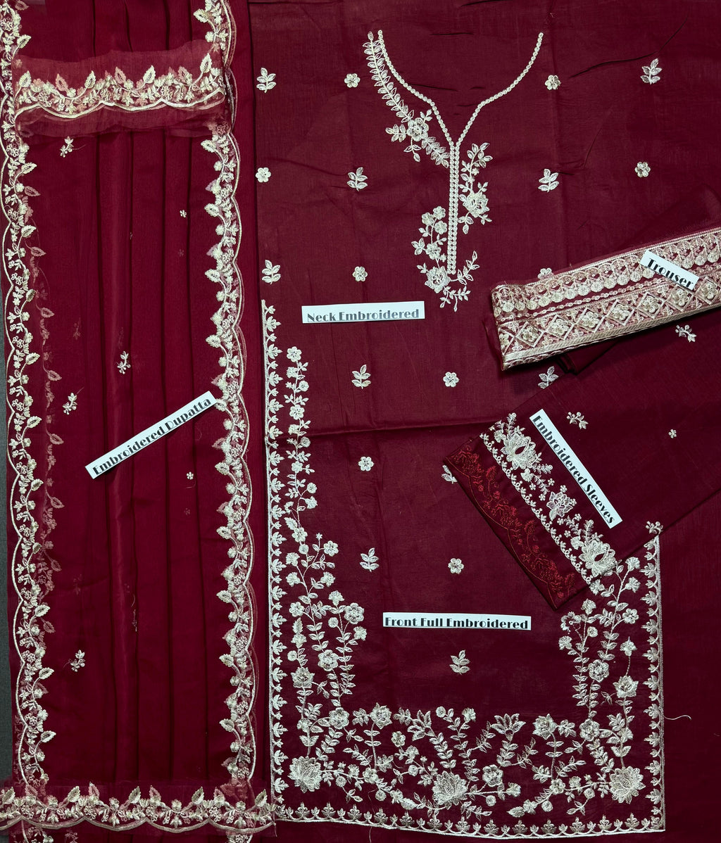 Azure - Premium Unstitched - Embroidered Lawn 3pc Suit