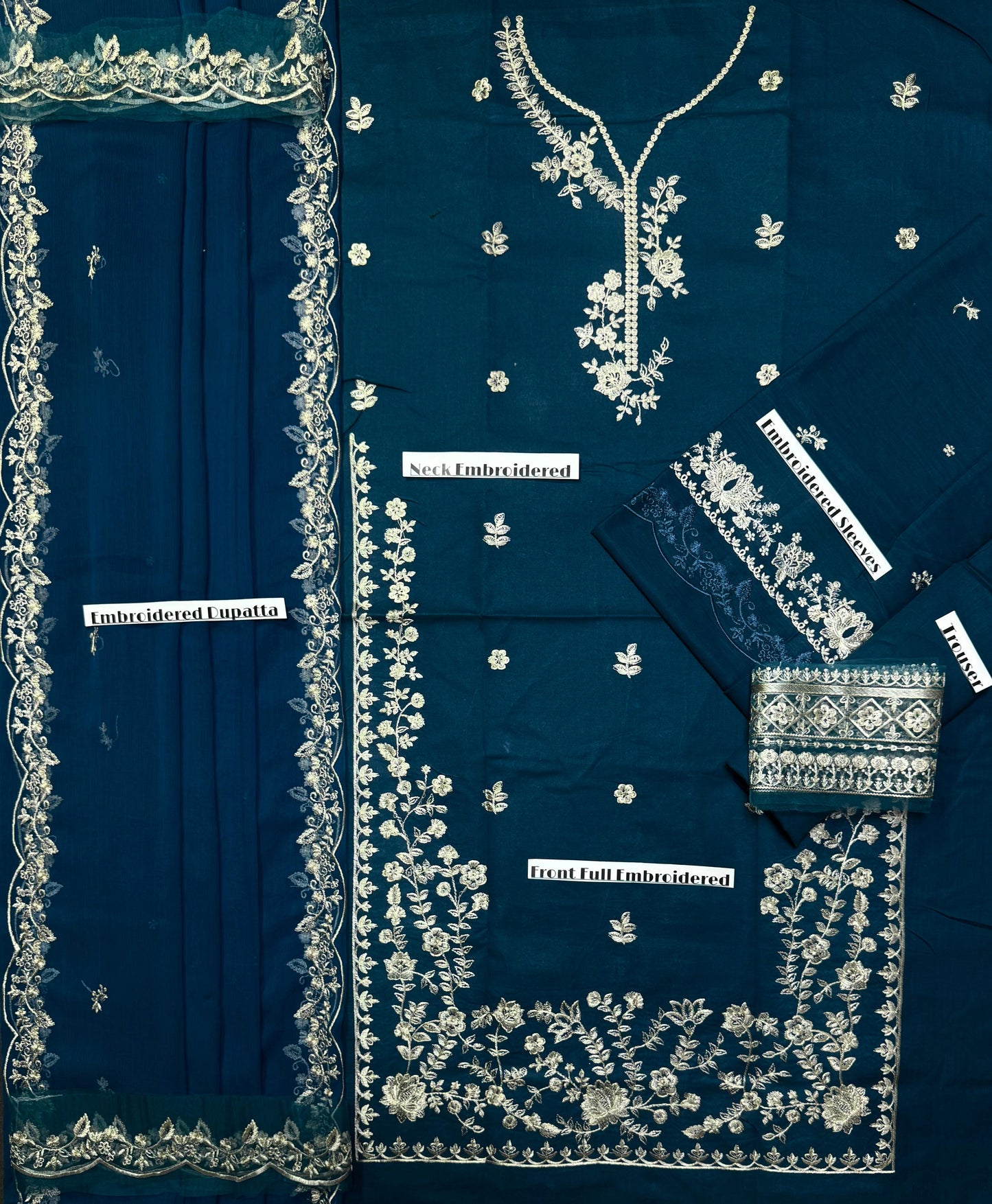 Azure - Premium Unstitched - Embroidered Lawn 3pc Suit
