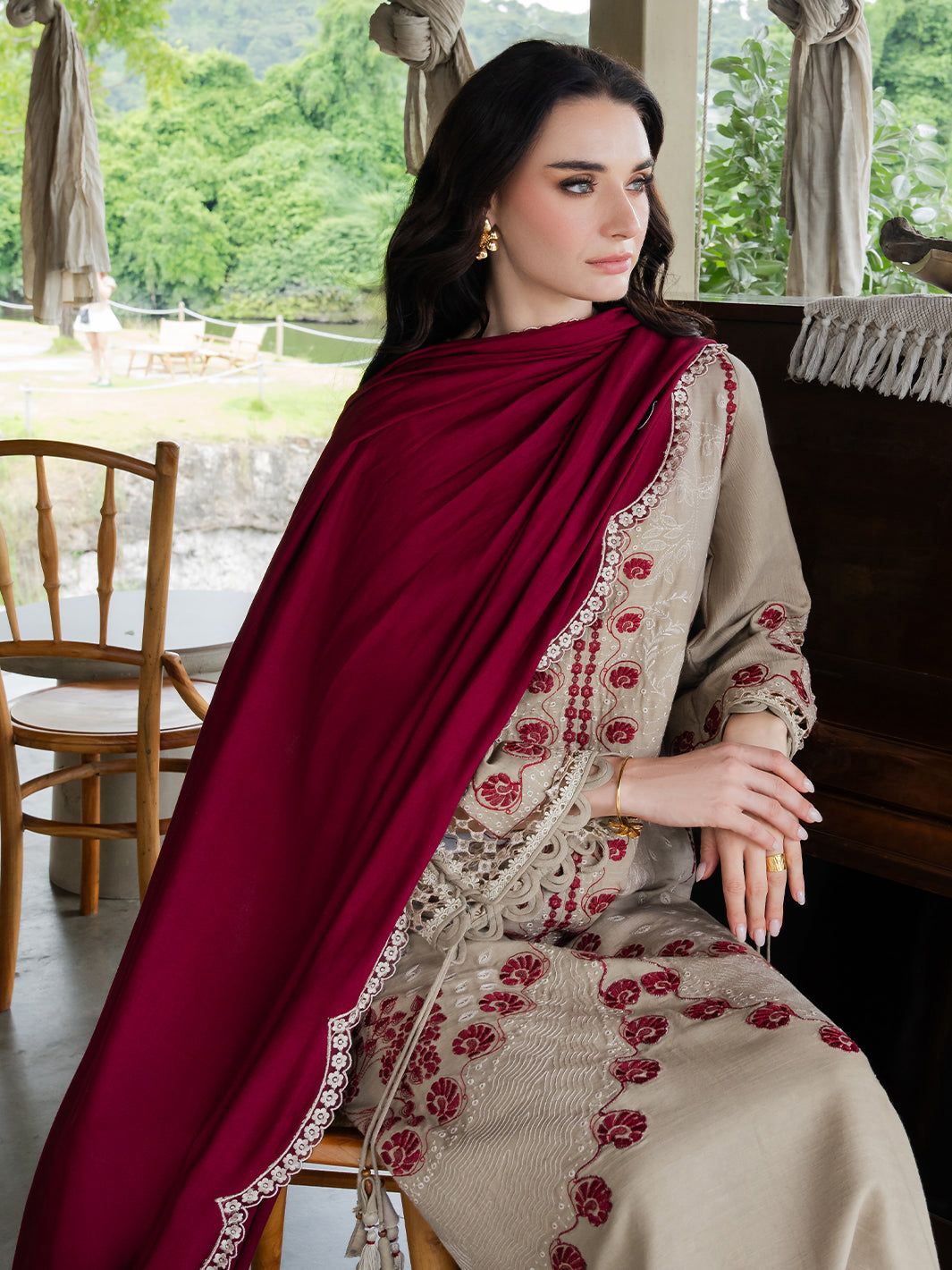 Aneelas - Premium Unstitched - Embroidered Lawn 3pc Suit