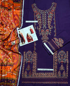 Hussain Rehar - Unstitched - Embroidered Lawn 3pc Suit