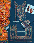 Hussain Rehar - Unstitched - Embroidered Lawn 3pc Suit