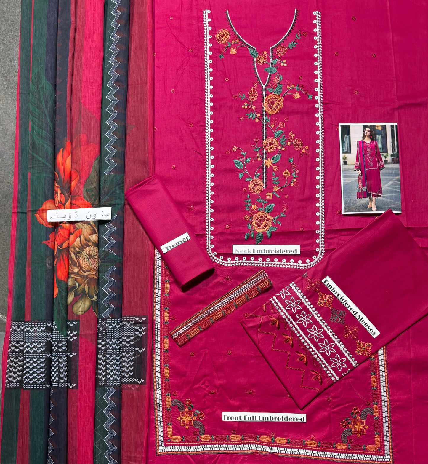 Charizma - Heavy Embroidered - Unstitched Lawn 3pc Suit