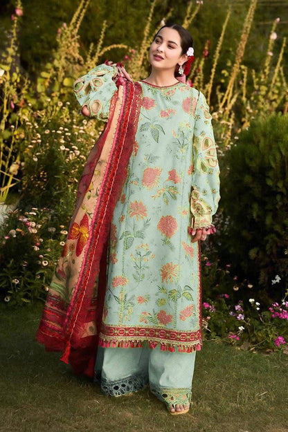 Hussain Rehar - Premium Unstitched - Embroidered Lawn 3pc Suit