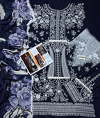 Hussain Rehar - Premium Unstitched - Embroidered Lawn 3pc Suit