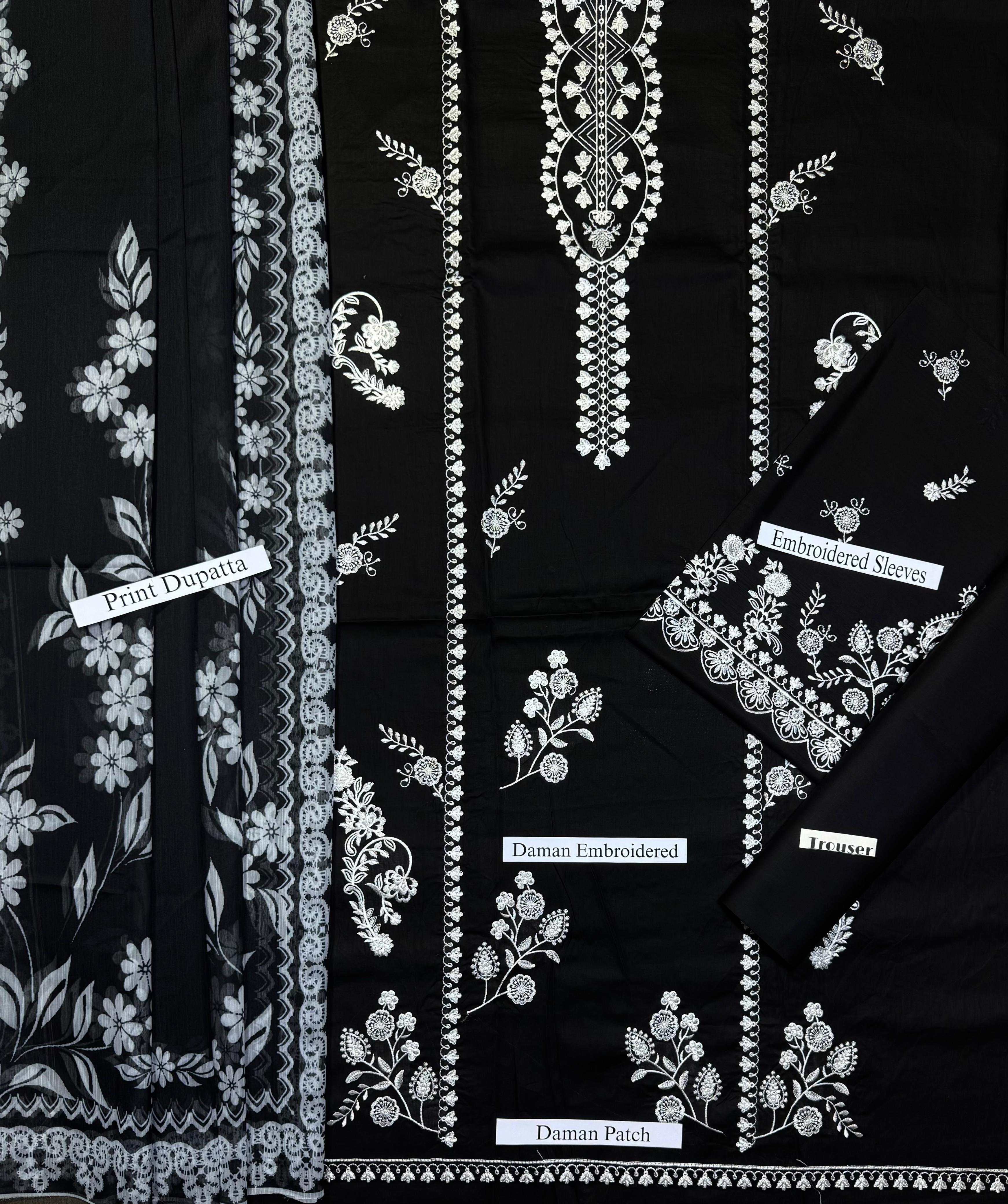 Cross Stitch - Premium Unstitched - Embroidered Lawn 3pc Suit