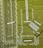 Zarqash - Premium Unstitched - Embroidered Lawn 3pc Suit
