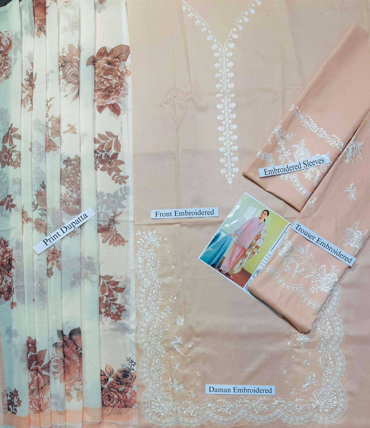 Zara - Premium Unstitched - Embroidered Lawn 3pc Suit