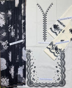 Zara - Premium Unstitched - Embroidered Lawn 3pc Suit