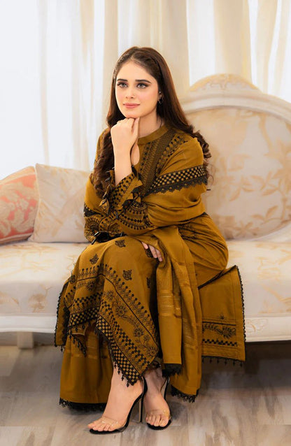 Libaas Unstitched - Embroidered Lawn 3pc Suit