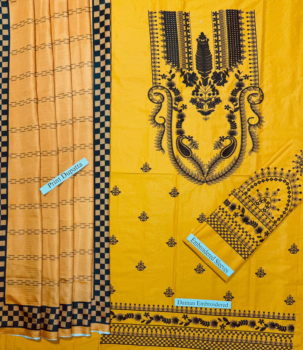 Libaas Unstitched - Embroidered Lawn 3pc Suit